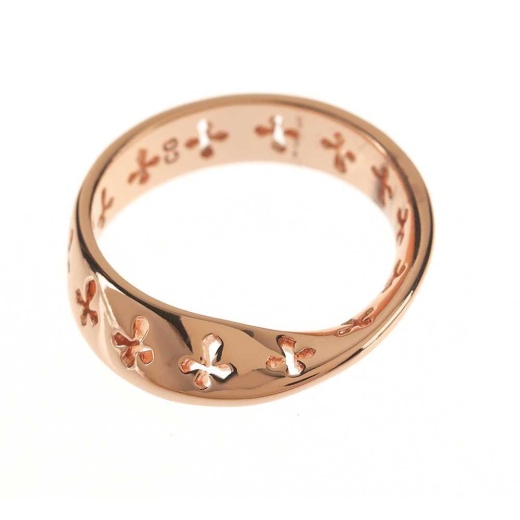 Gold Plated InspiRing Wide Mobius Cutout Cross Ring Size 9