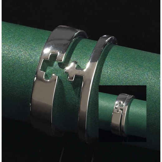 Rng-Sp Puzzle Ring-Crs Sz 5