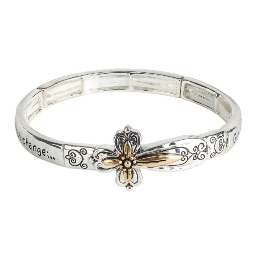Sideways Cross Serenity Prayer Bracelet