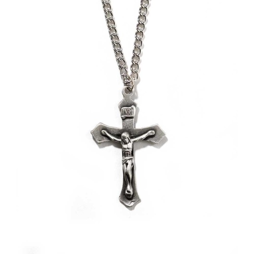 Nk-Lg Pwtr Flare Crucifix-21: A Stunning Faith-Inspired Necklace
