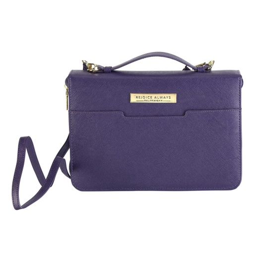 Bc- Rejoice Always - W/Detach Shder Str: Stylish Bible Cover with Detachable Shoulder Strap