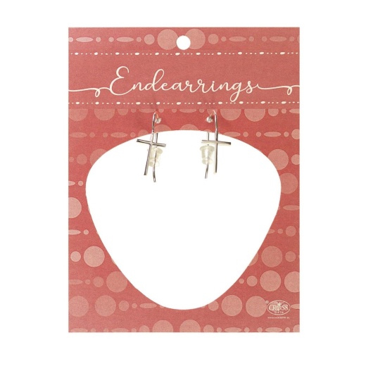 9/16" Thin Box Cross Earrings with Wire Hook