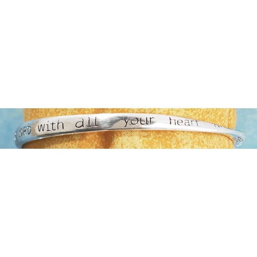 Proverbs 3:5-6 Mobius Bangle Bracelet - Silver Plated Christian Jewelry