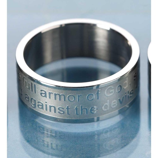 Rng-Eph6:11 Stainless Steel ScriptuRings Sz7