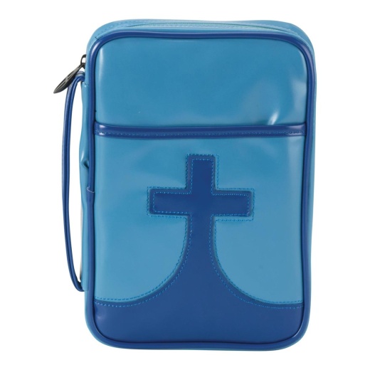 Bible Cover Youth Blue Cross Medium