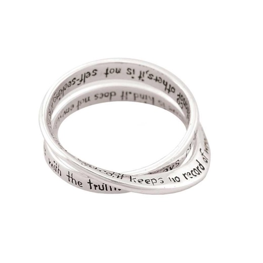 Rng-Sp Inspir Dbl 1Cor13/Sz5 Silver Plated InspiRing Size 5