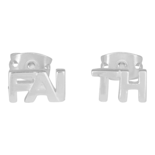 Ear-Faith Studs Sil Plt - New Arrivals