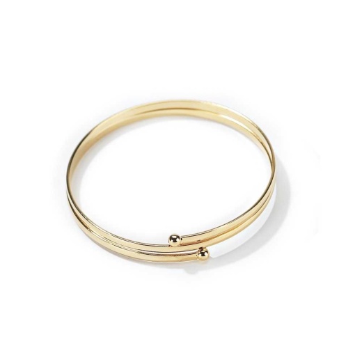 Brc-Gp Double Halo Smooth Gold Plated Jewelry