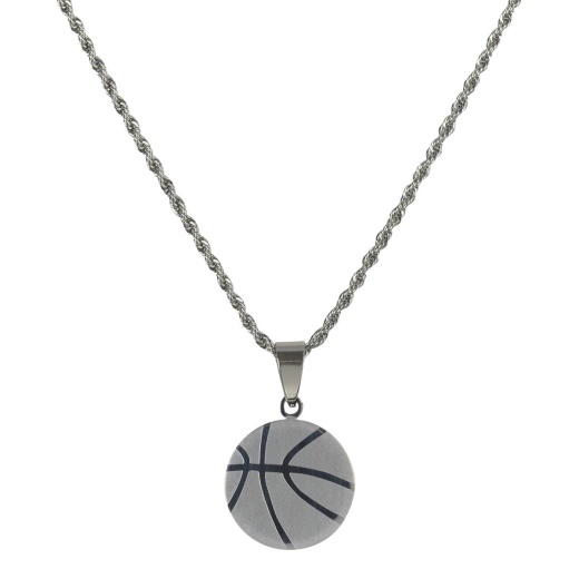 Girls Basketball Necklace - 18 Inch Chain