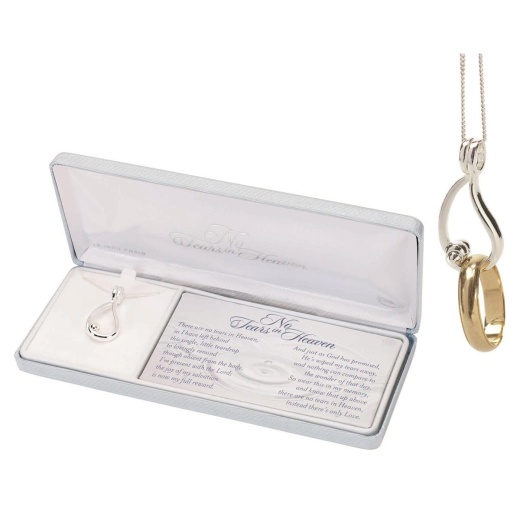 No Tears in Heaven Tear Ring Holder Necklace