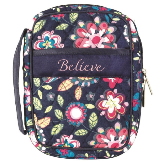 Believe Quilted Fabric Bible Cover - Compact Size