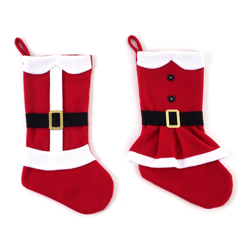 Christmas Santa Outfit Fleece Stocking