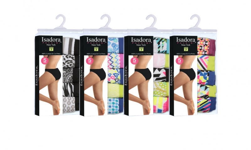 Women's Hi-Cut Printed Panties - 5-Pack Assorted, Sizes 8-10