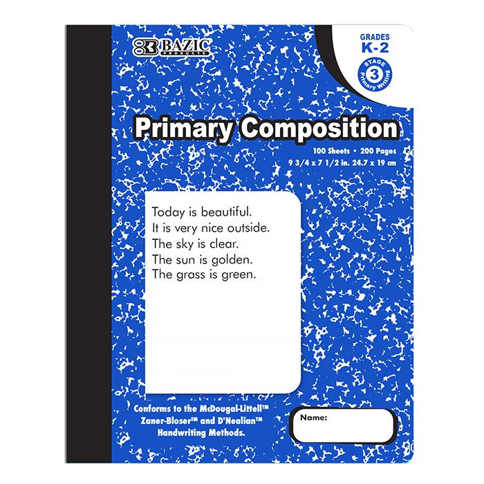 Marbled Primary Composition Books - 100 Sheets, Blue