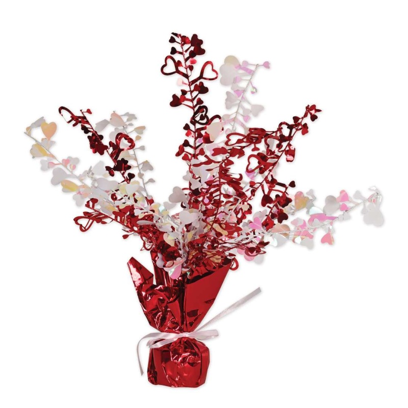 Heart Bursting Centerpieces - Red Opalescent, Valentines Themed
