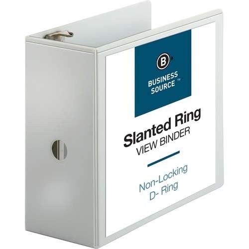 5" 3-Ring Binders - White, D Rings, View Covers