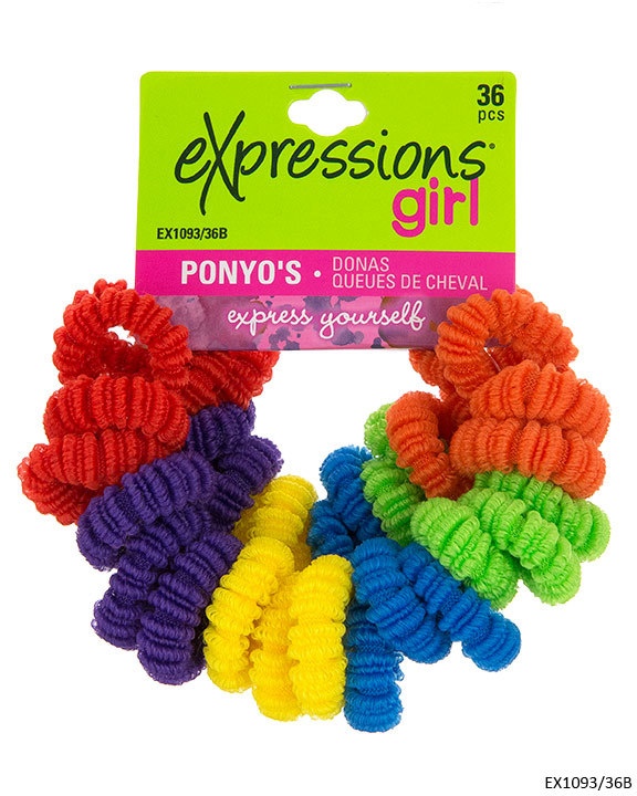 Pony O's Hair Ties - Assorted Fun Colors, 36 Pieces
