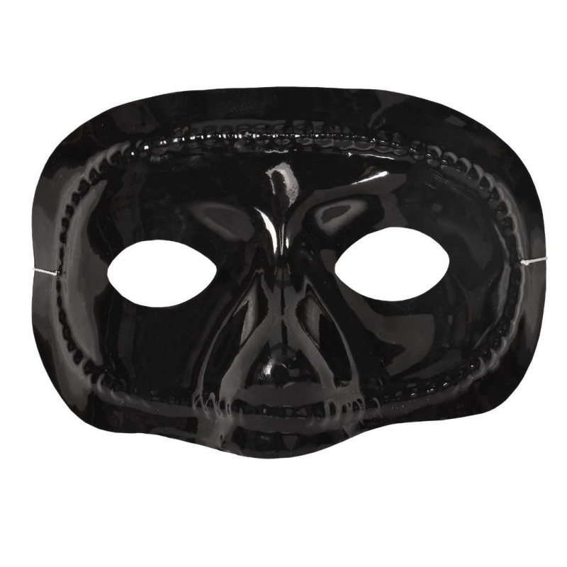 Black Half Mask - One Size, Black, Elastic