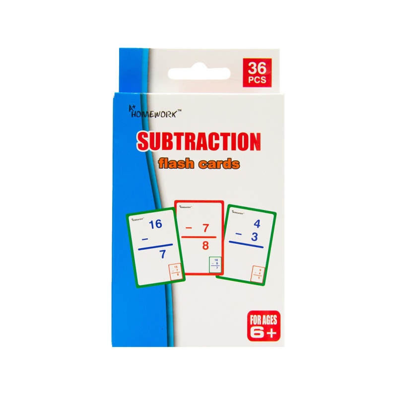 Subtraction Flashcards - 36 Count, Double Sided