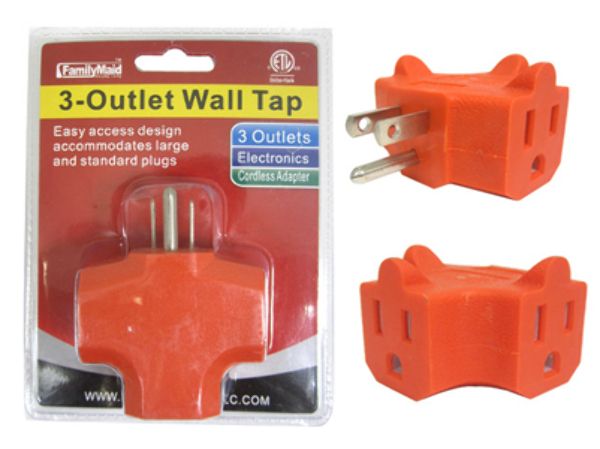 Outlet T Adapter 3 Wall Tap Etl Rated