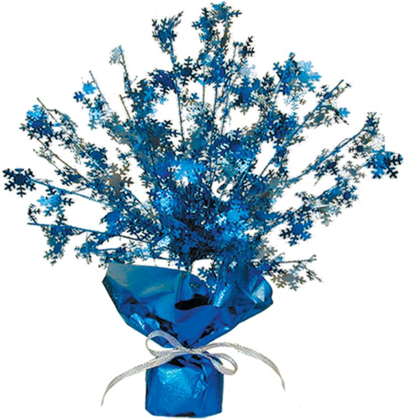 Snowflake Gleam 'N Burst Centerpieces - Streamers, Blue, 15"
