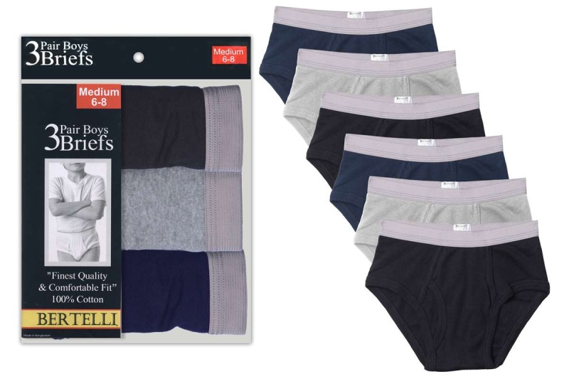 Boys' Briefs - Assorted, Size S-Xl, 3 Pack