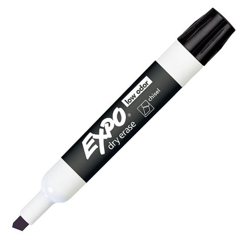 Dry-Erase Markers - Chisel Point, Black, Large Barrel