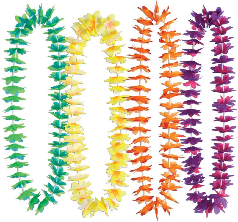 Waikiki Flower Leis - Assorted Colors, 40"