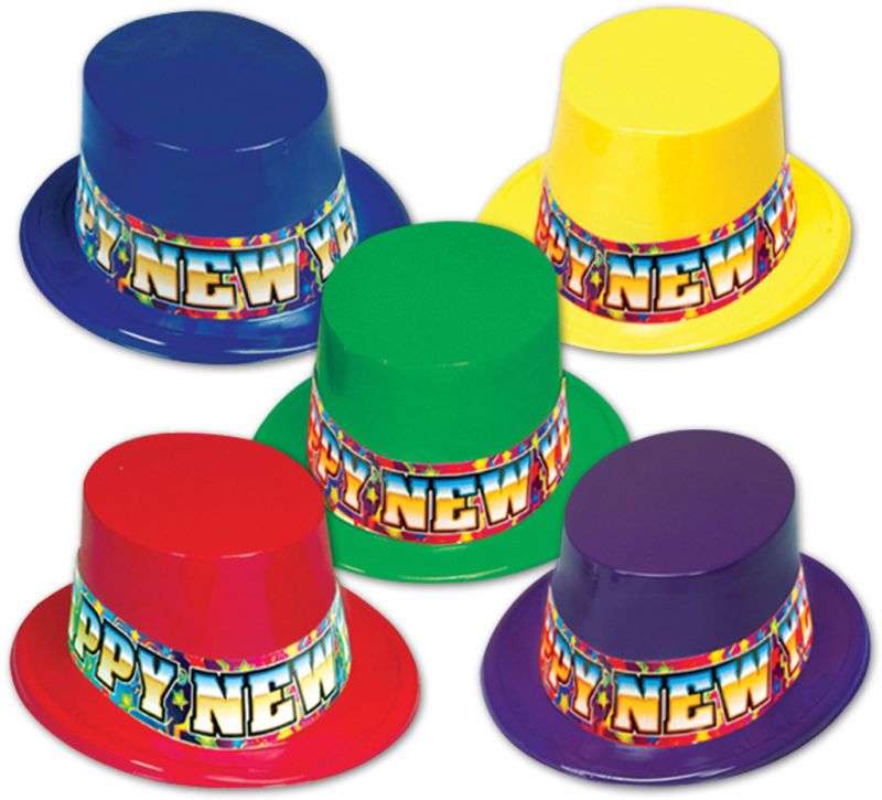 Colorful Blast Toppers - Happy New Year, Assorted Colors, One Size