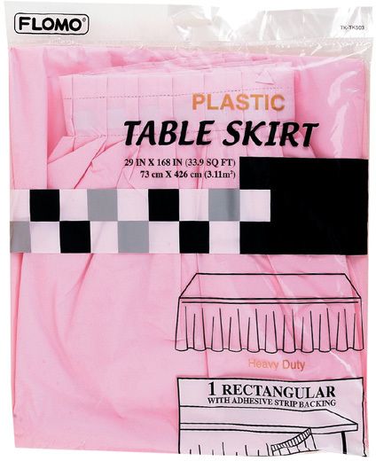 Pastel Pink Table Skirt - Rectangular, 29" X 168"