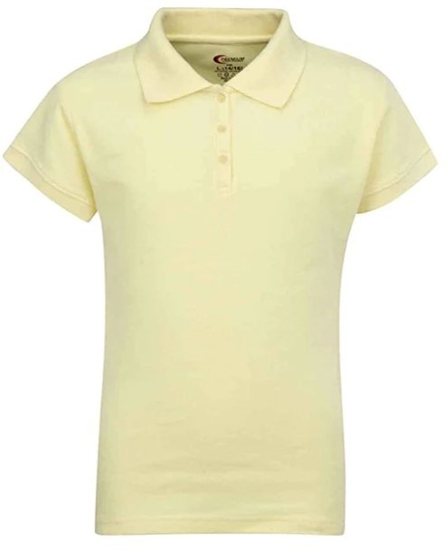 Juniors' Polo Uniform Shirts - Yellow, Size Small