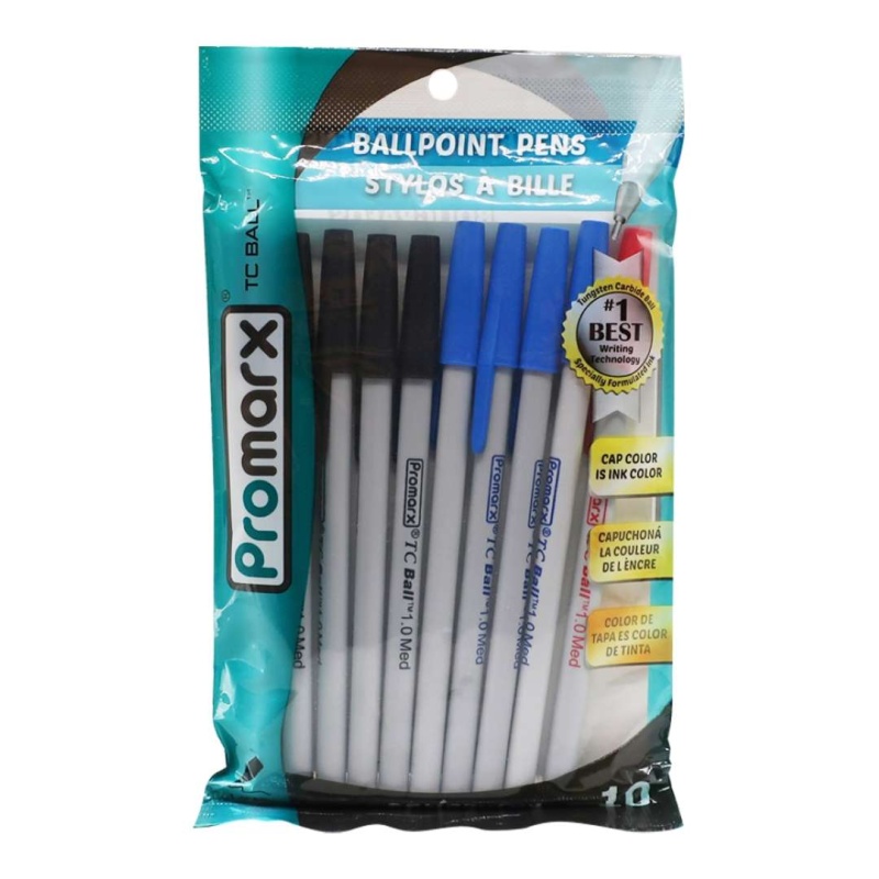 Ballpoint Pens - 10 Count, 3 Colors