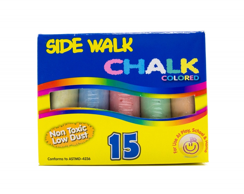 Sidewalk Chalk - 15 Count, Assorted Colors
