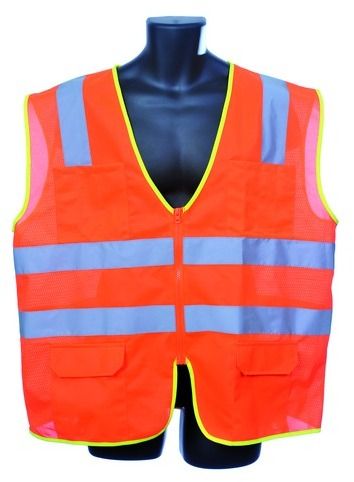 Class Ii Zipper Front Orange Safety Vest 2Xl