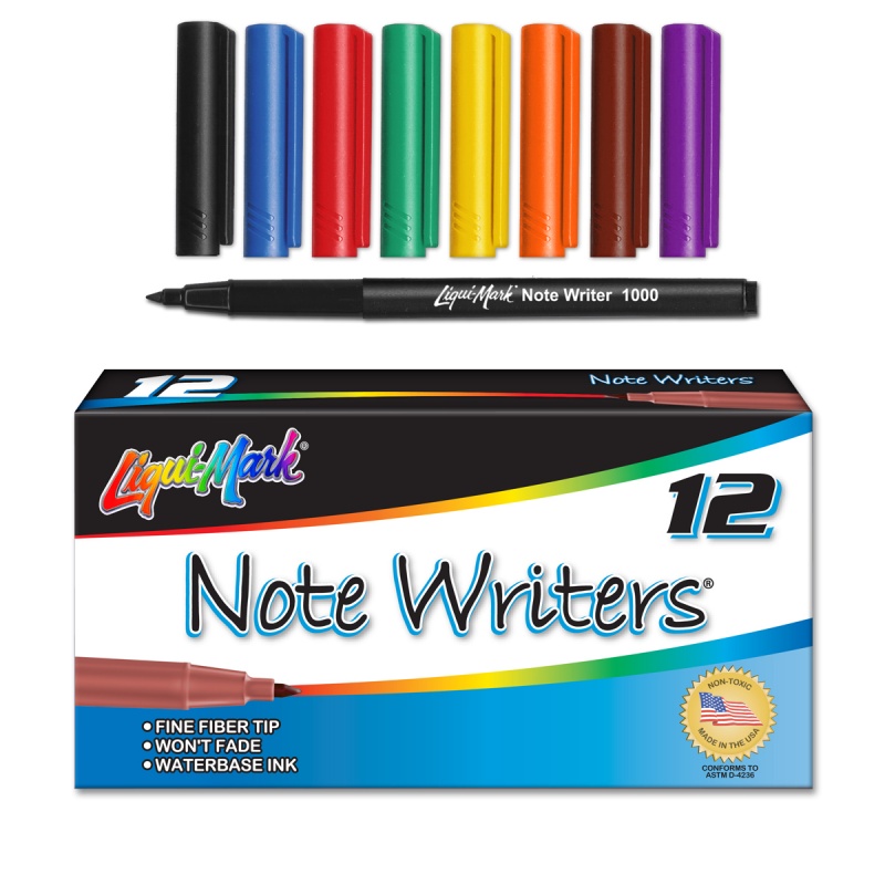 Buy Fine Tip Markers Online - 12 Count, Water Based Ink, Assorted Colors