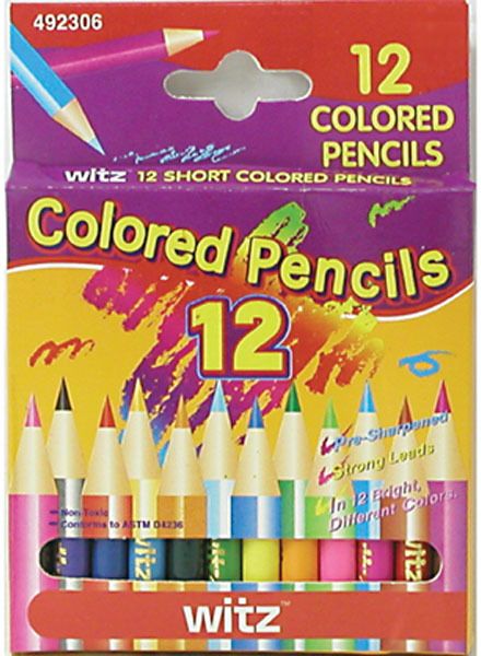 Pre-Sharpened Colored Pencils - Assorted, 12 Pack