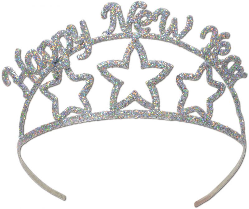 Glittered Metal Happy New Year Tiara