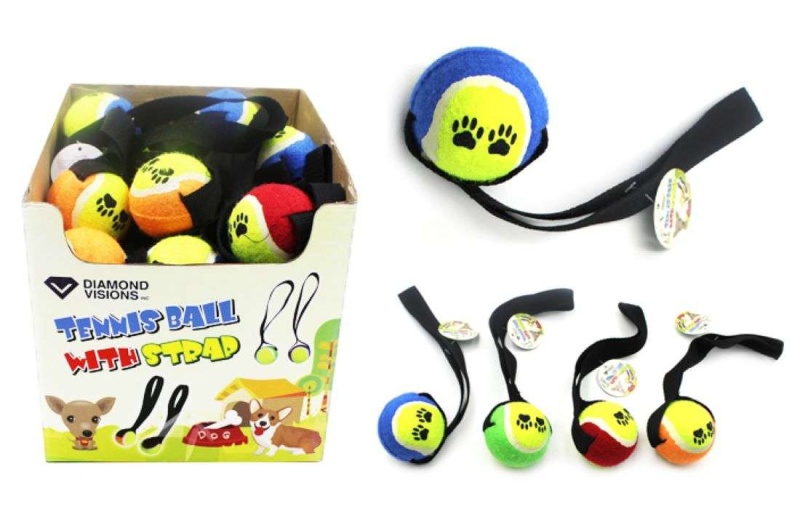 Dog Toys - Tennis Ball W/Strap