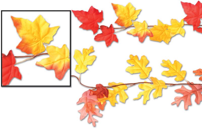 Autumn Leaf Garlands - Polyester, 6'