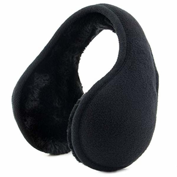 Adult Earmuffs - Black, Plush Lined