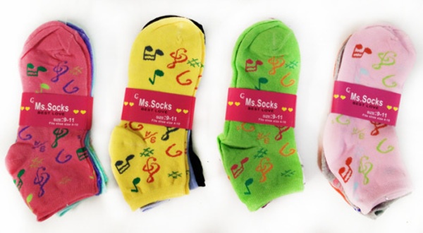 Music Note Socks - Size 9-11