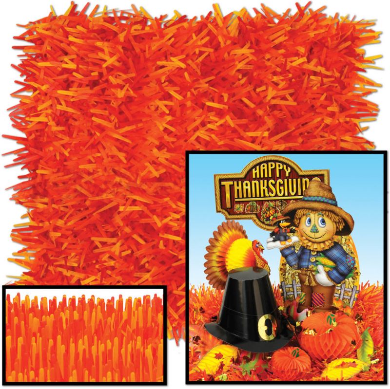 Packaged Fringed Tissue Mats - Golden-Yellow, Orange, Red