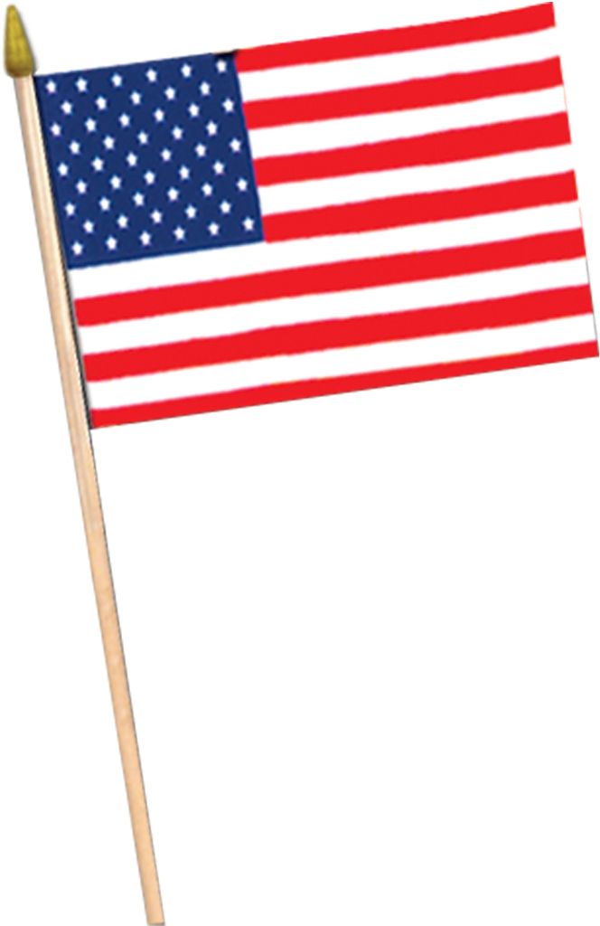 American Flag - Fabric - With 36 Spear-Tipped Wooden Stick