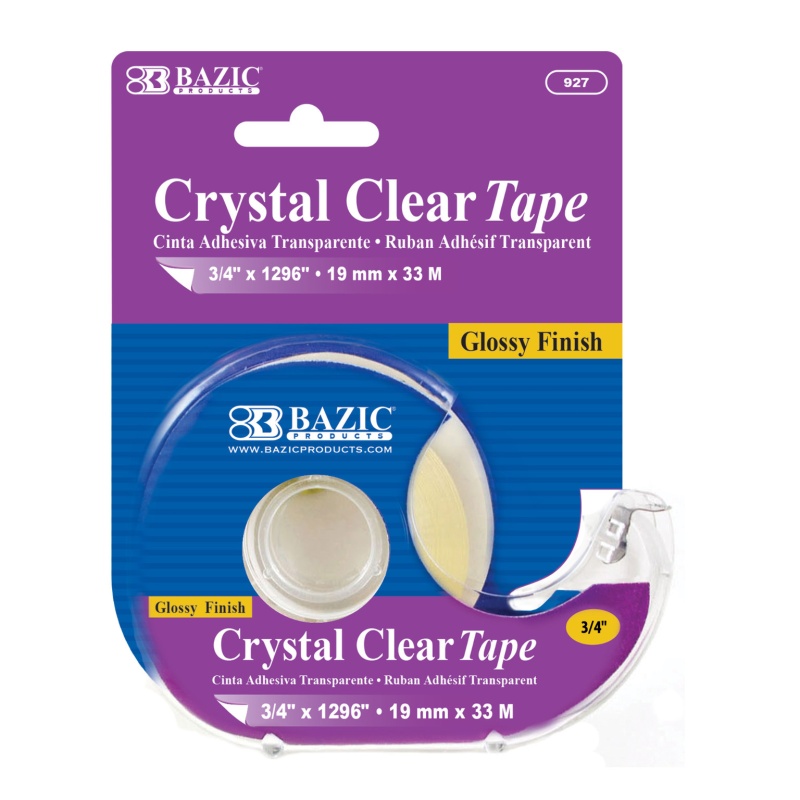 Crystal Clear Tape W/ Dispenser - 3/4" X 1296"