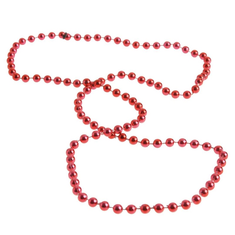Red Metallic Bead Necklaces