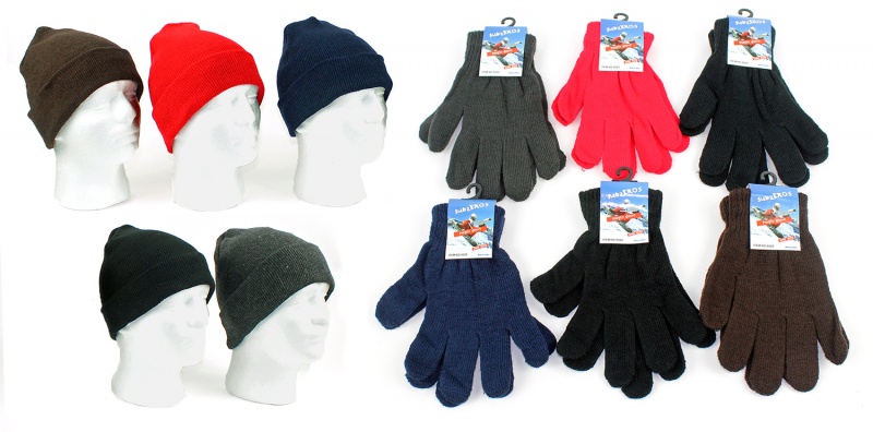 Winter Knit Hat Magic Gloves Combos- Assorted Colors