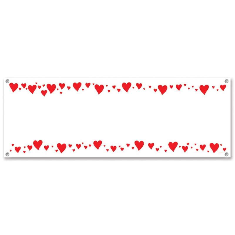 Hearts Sign Banner - 5' X 21"