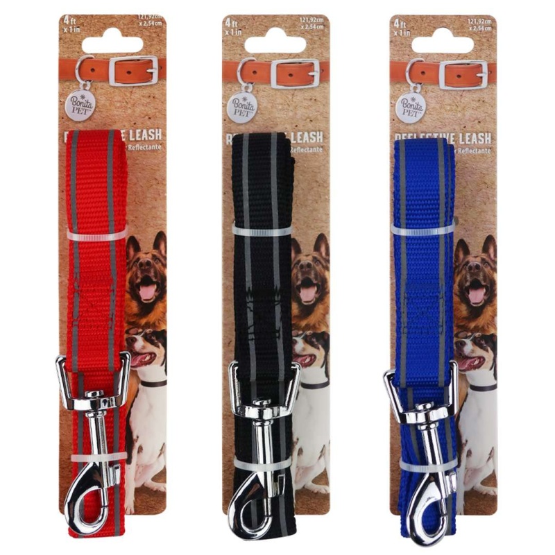 Pet Leashes - Striped, Reflective Colors, Assorted
