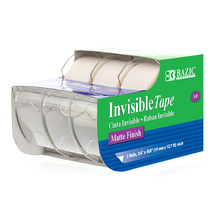 Invisible Tape - 3 Pack, 3/4" X 500"