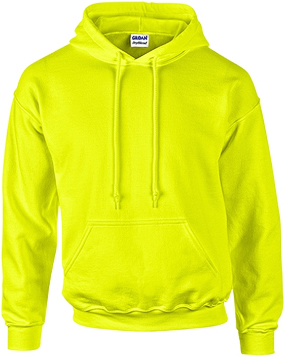 Gildan Men's Hooded Sweatshirt - Safety Green, Large